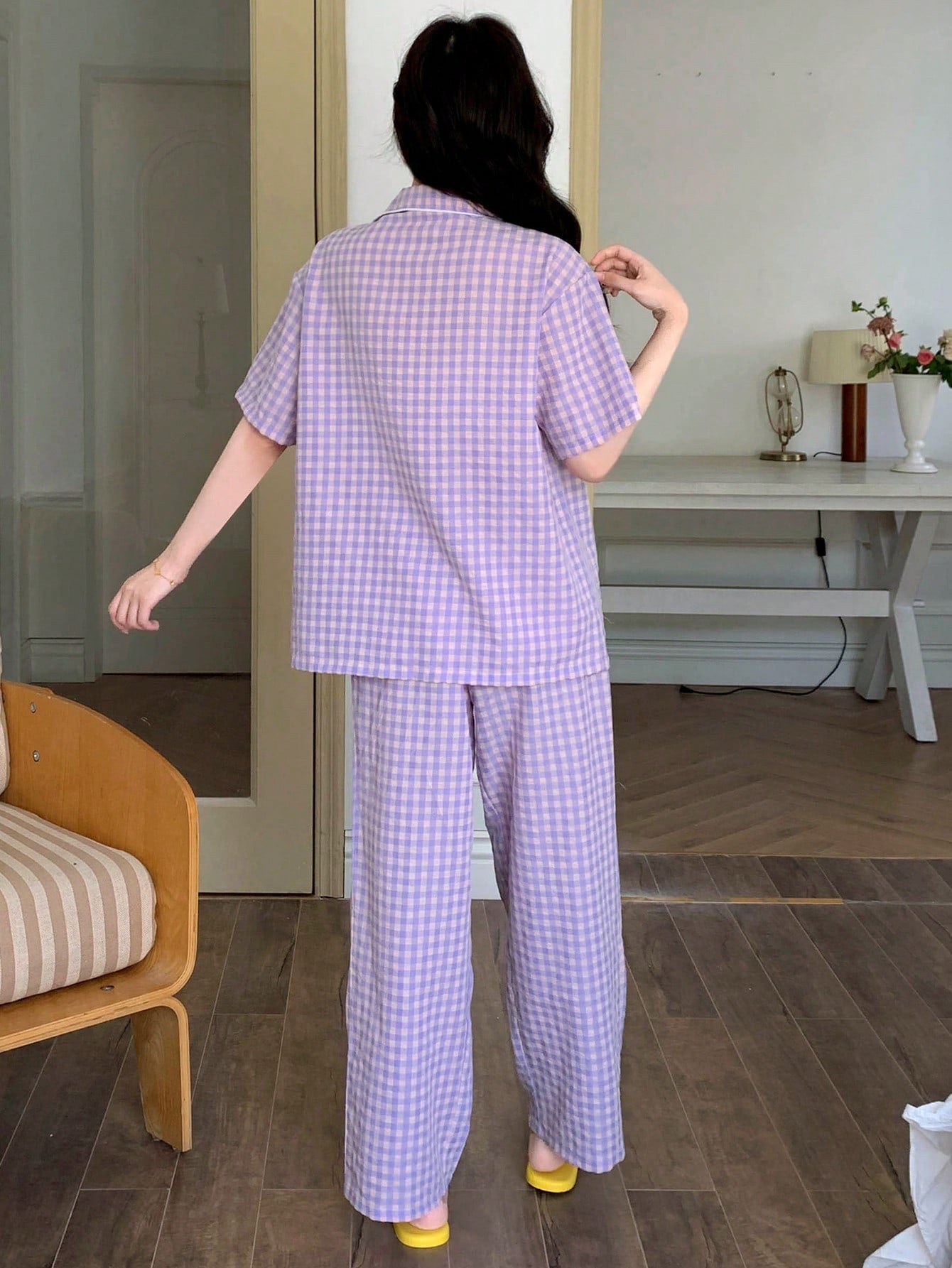 Lavender Check Chill Pajama Set πβ¨