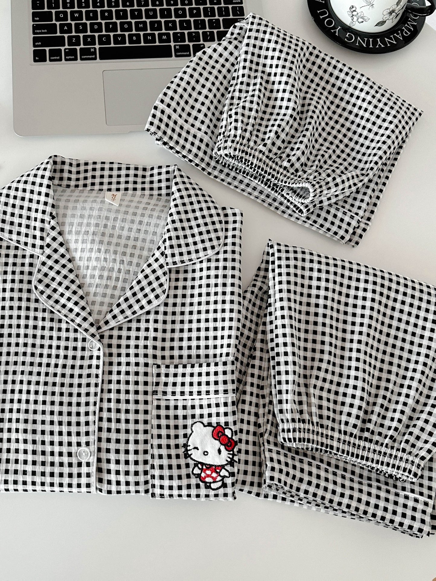 Midnight Check Kitty 3-Piece Pajama Set