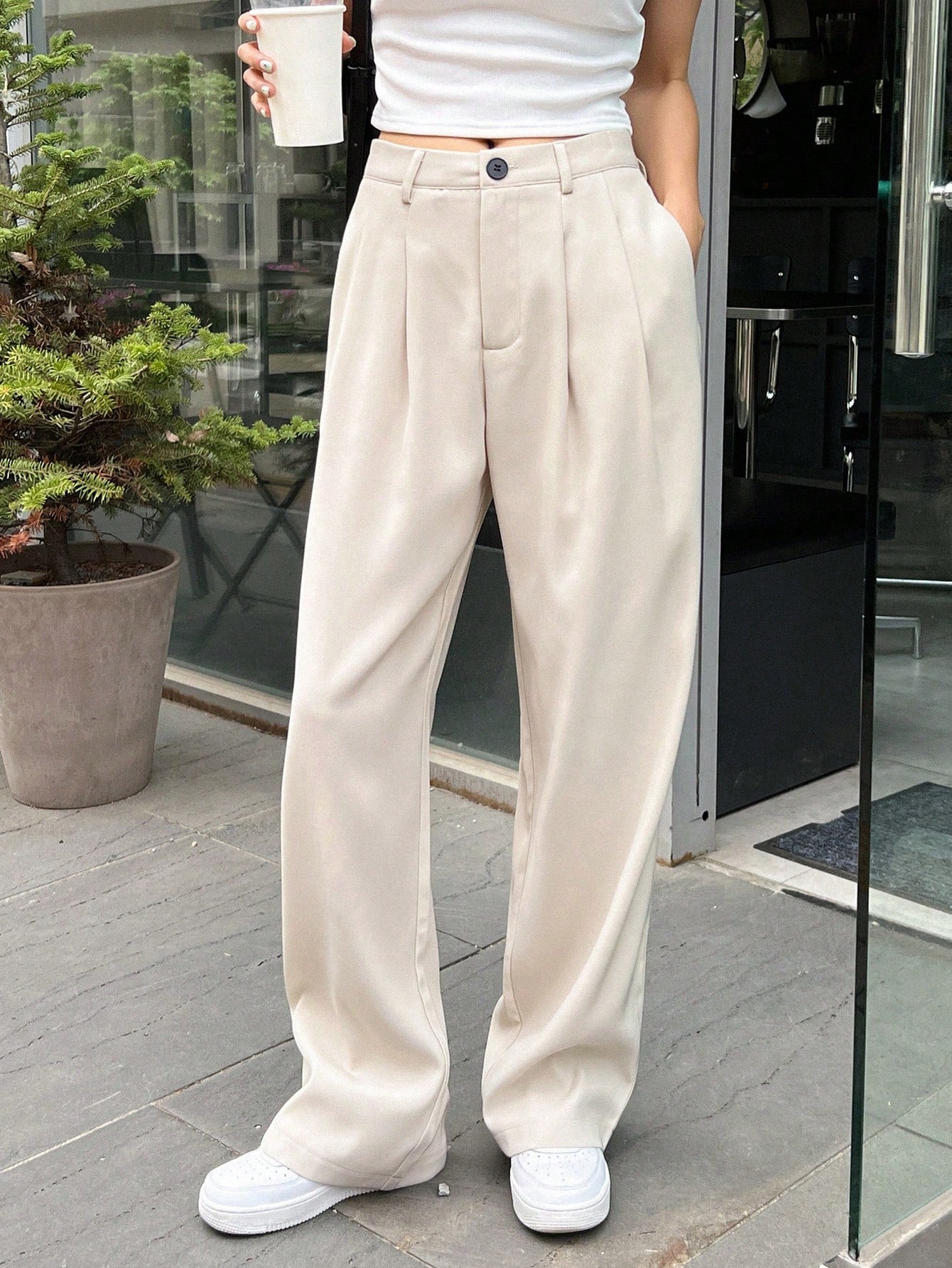 Vanilla Vibe Wide-Leg Trousers