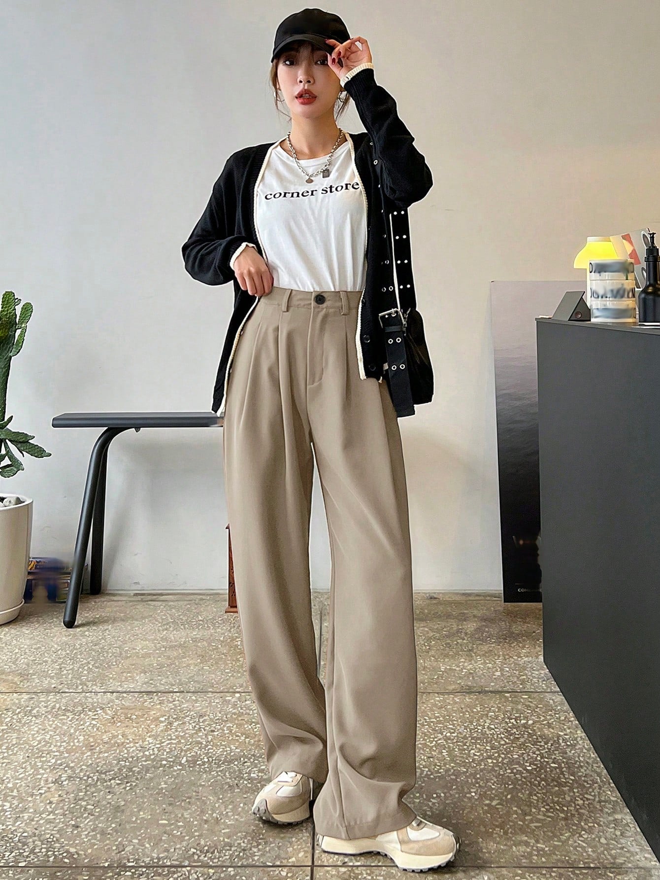 Neutral Mood Wide-Leg Trousers