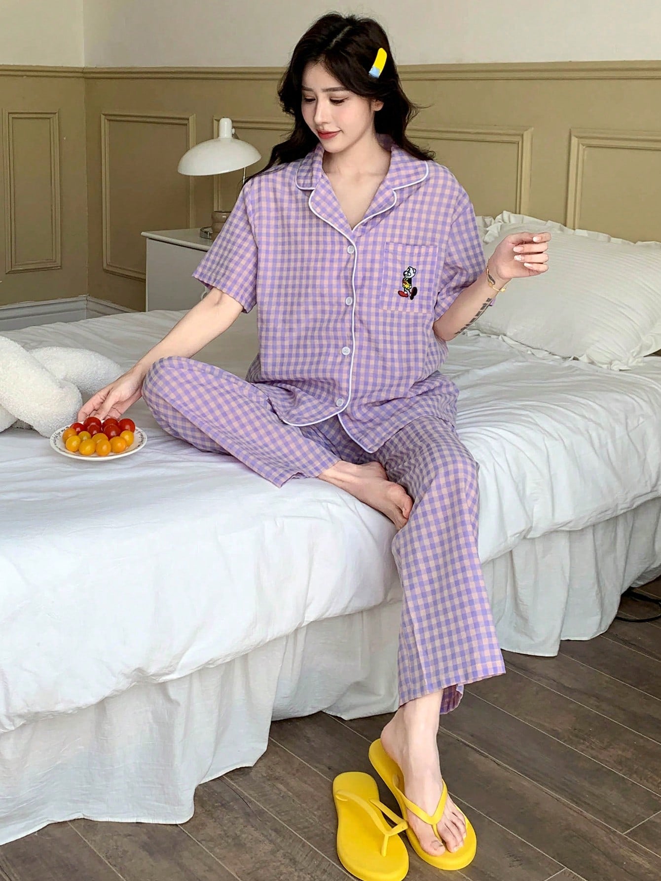 Lavender Check Chill Pajama Set 💜✨