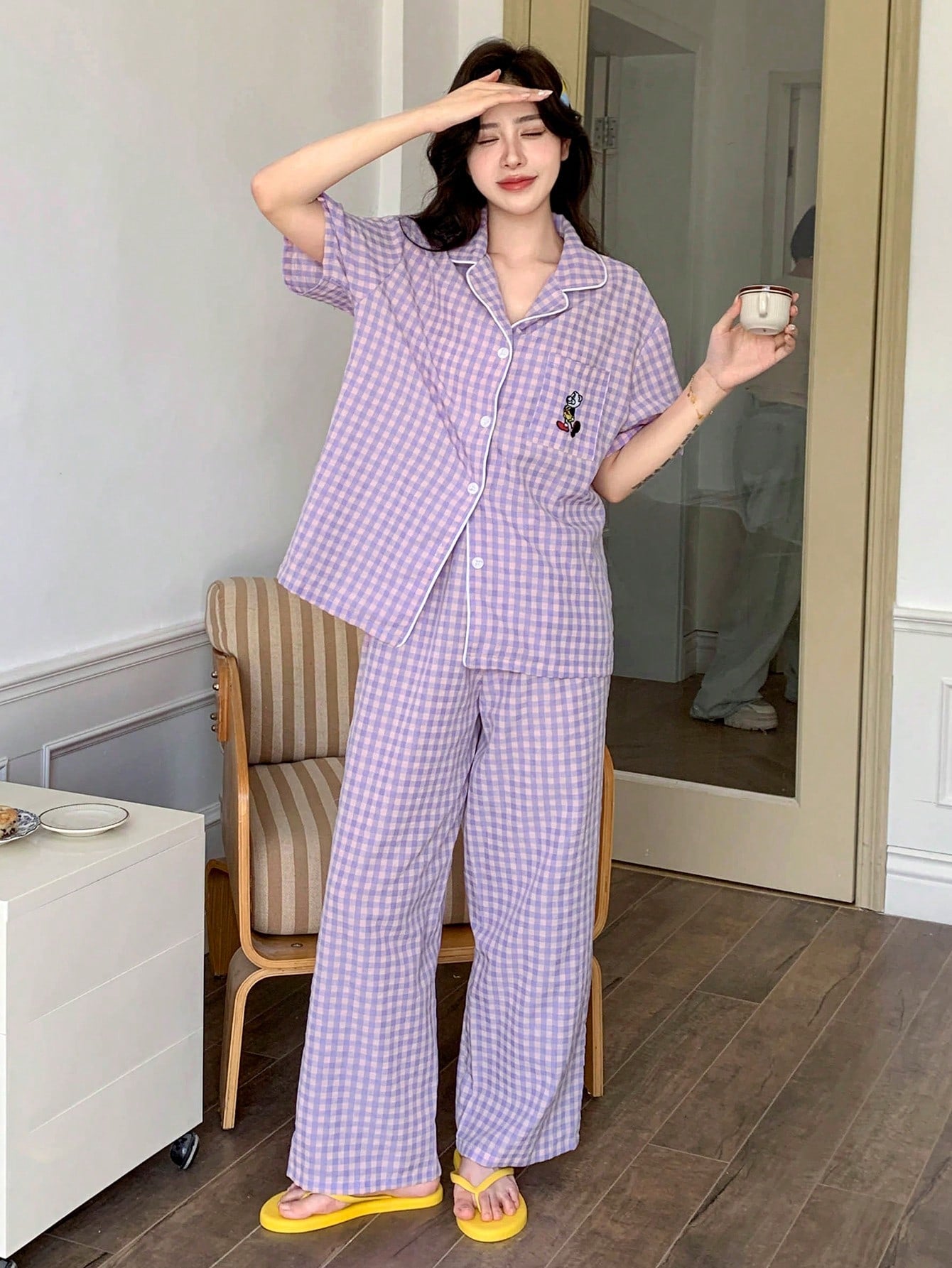 Lavender Check Chill Pajama Set 💜✨