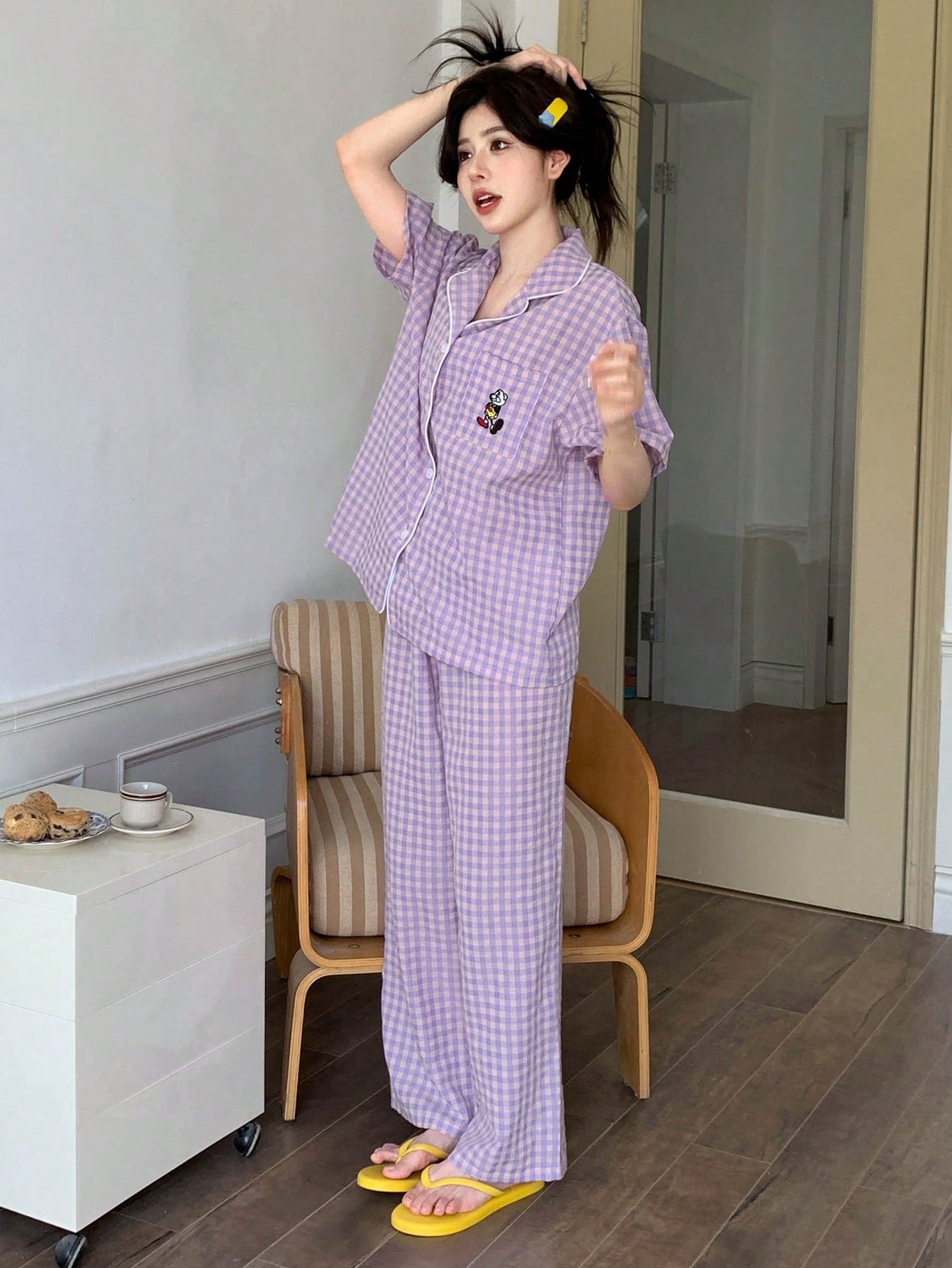 Lavender Check Chill Pajama Set 💜✨