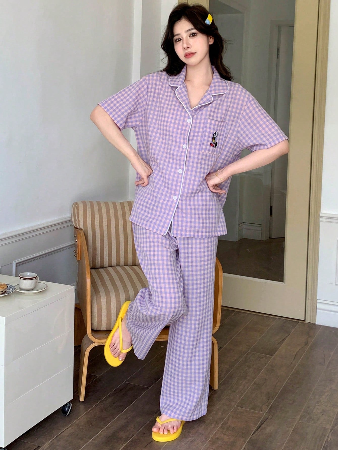 Lavender Check Chill Pajama Set 💜✨