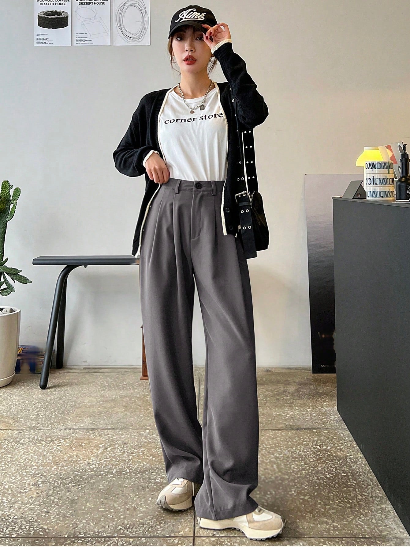 Soft Flex Wide-Leg Trousers