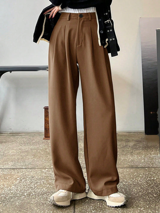 Clean Fit Cocoa Wide-Leg Trousers 🤎