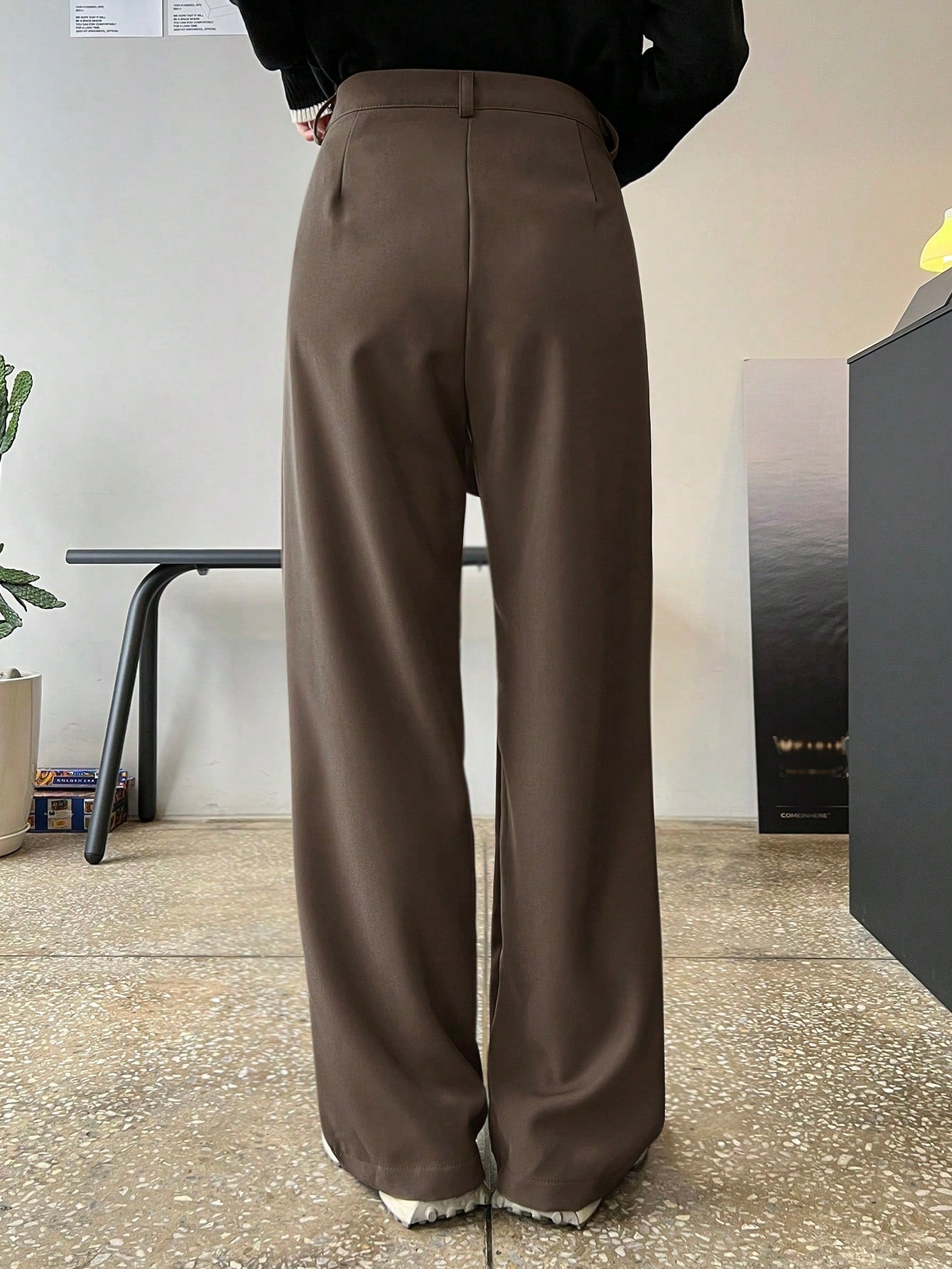 Espresso Drip Wide-Leg Trousers
