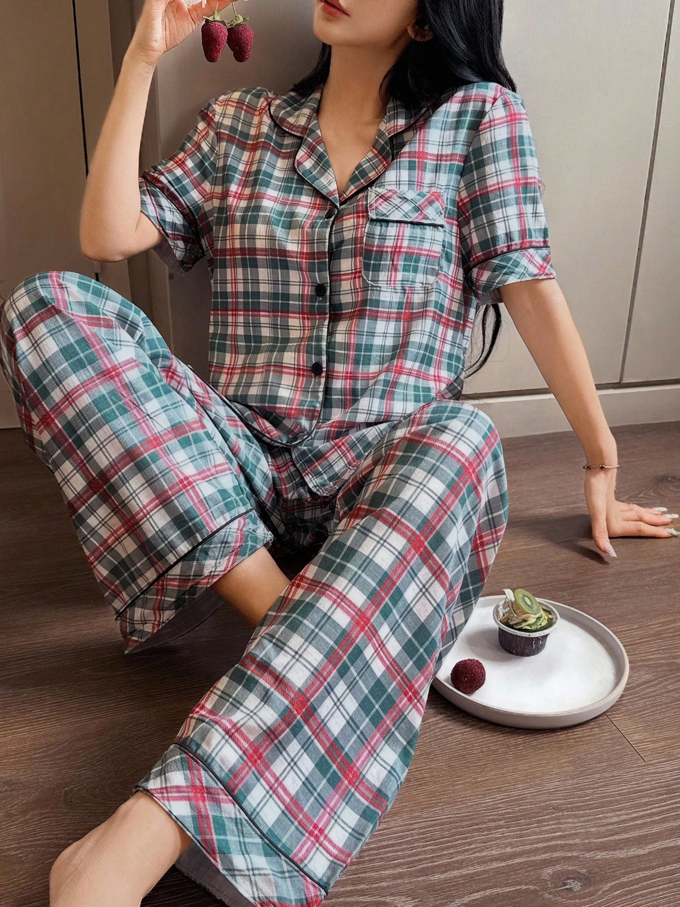 Classic Check Lounge Pajama Set 🧵✨