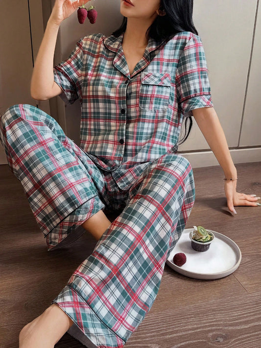 Classic Check Lounge Pajama Set 🧵✨