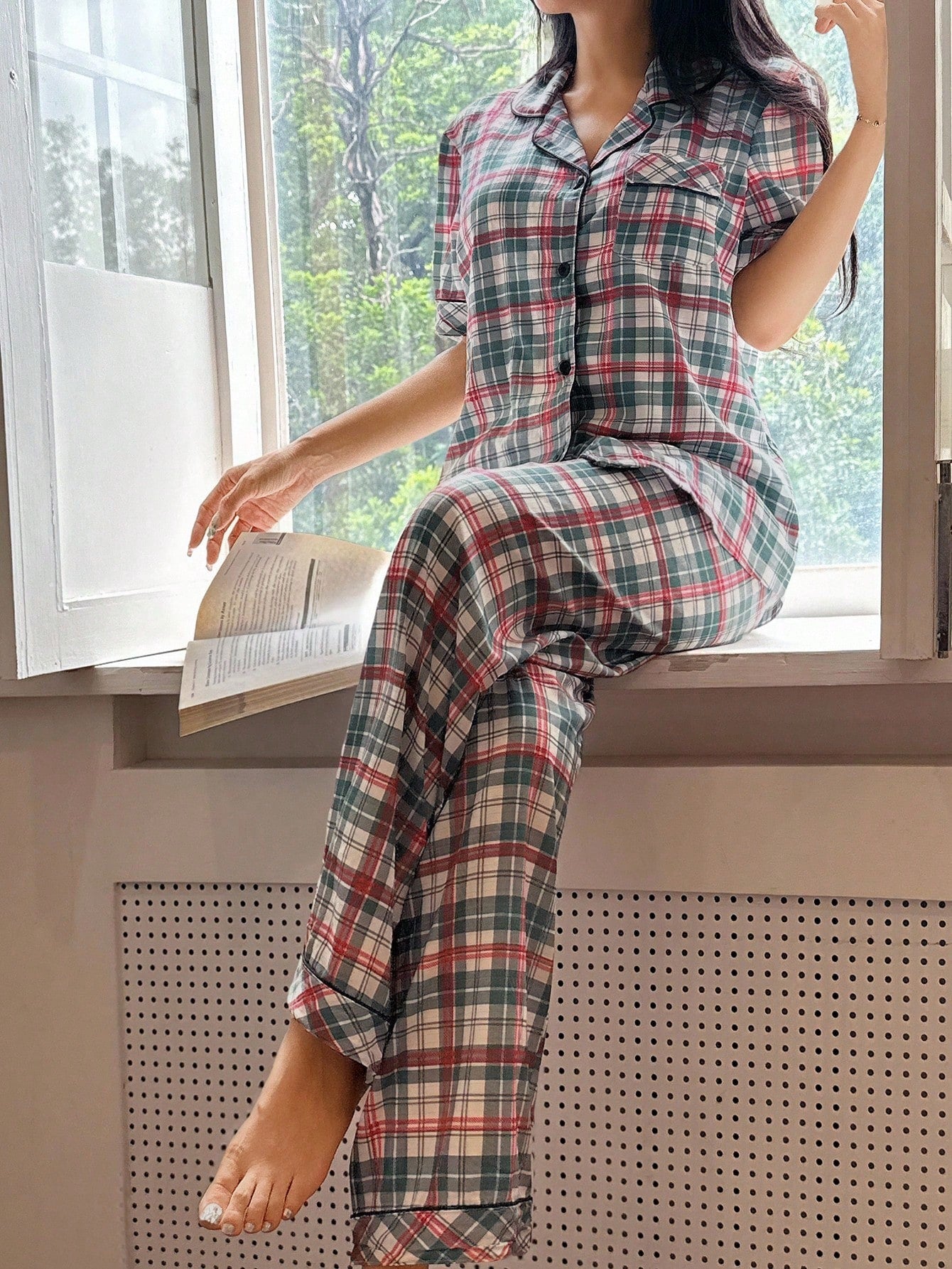 Classic Check Lounge Pajama Set 🧵✨