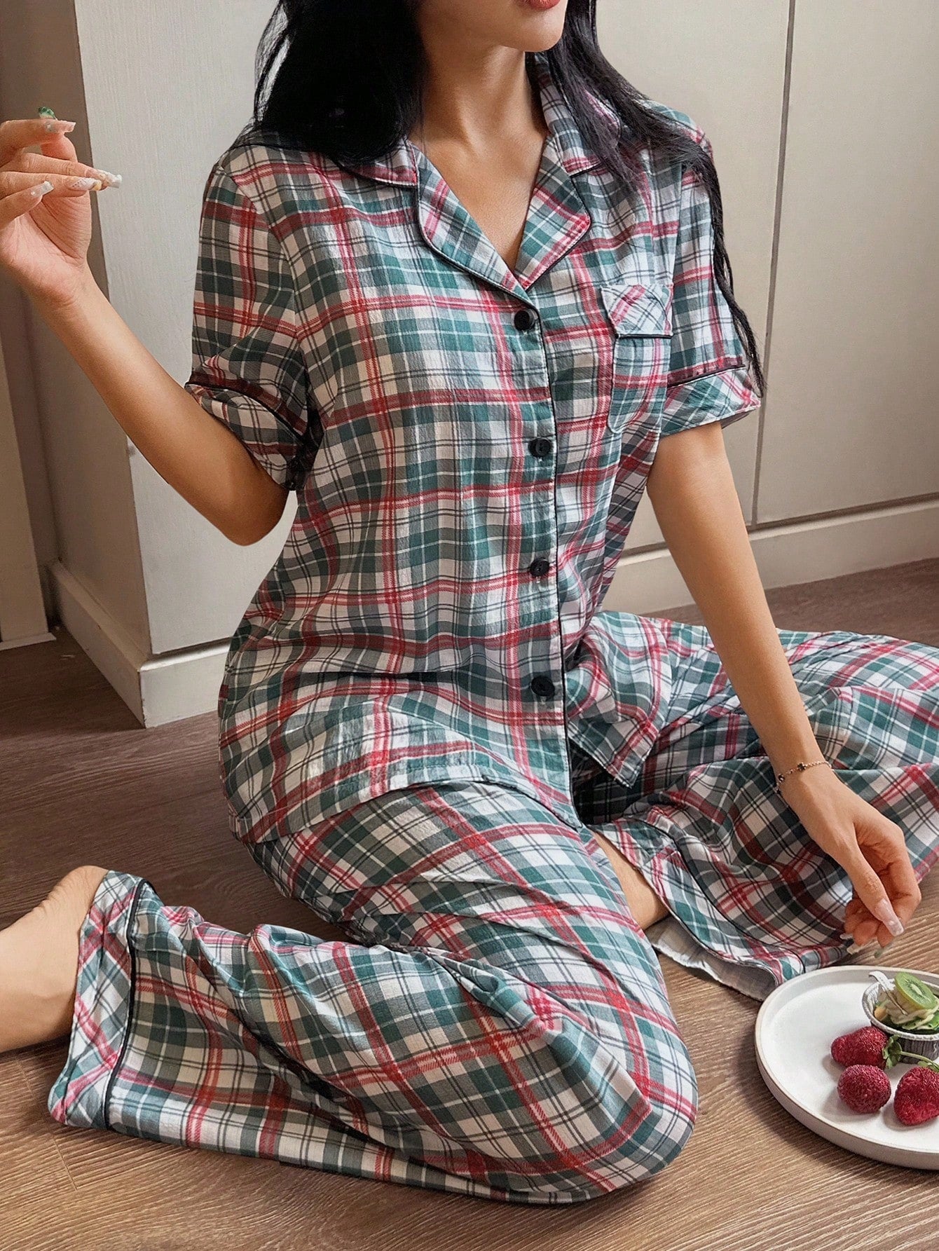 Classic Check Lounge Pajama Set 🧵✨