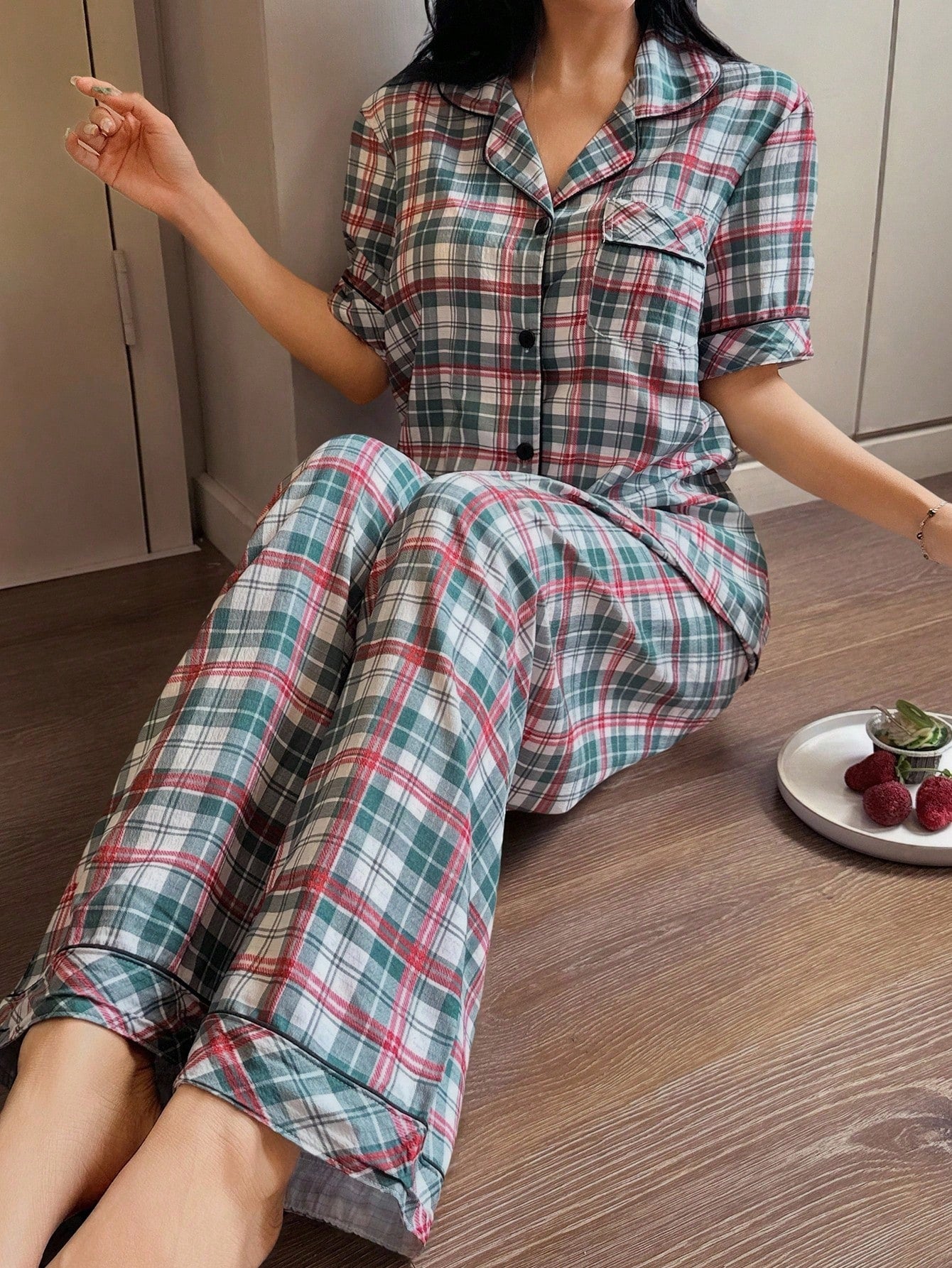 Classic Check Lounge Pajama Set 🧵✨