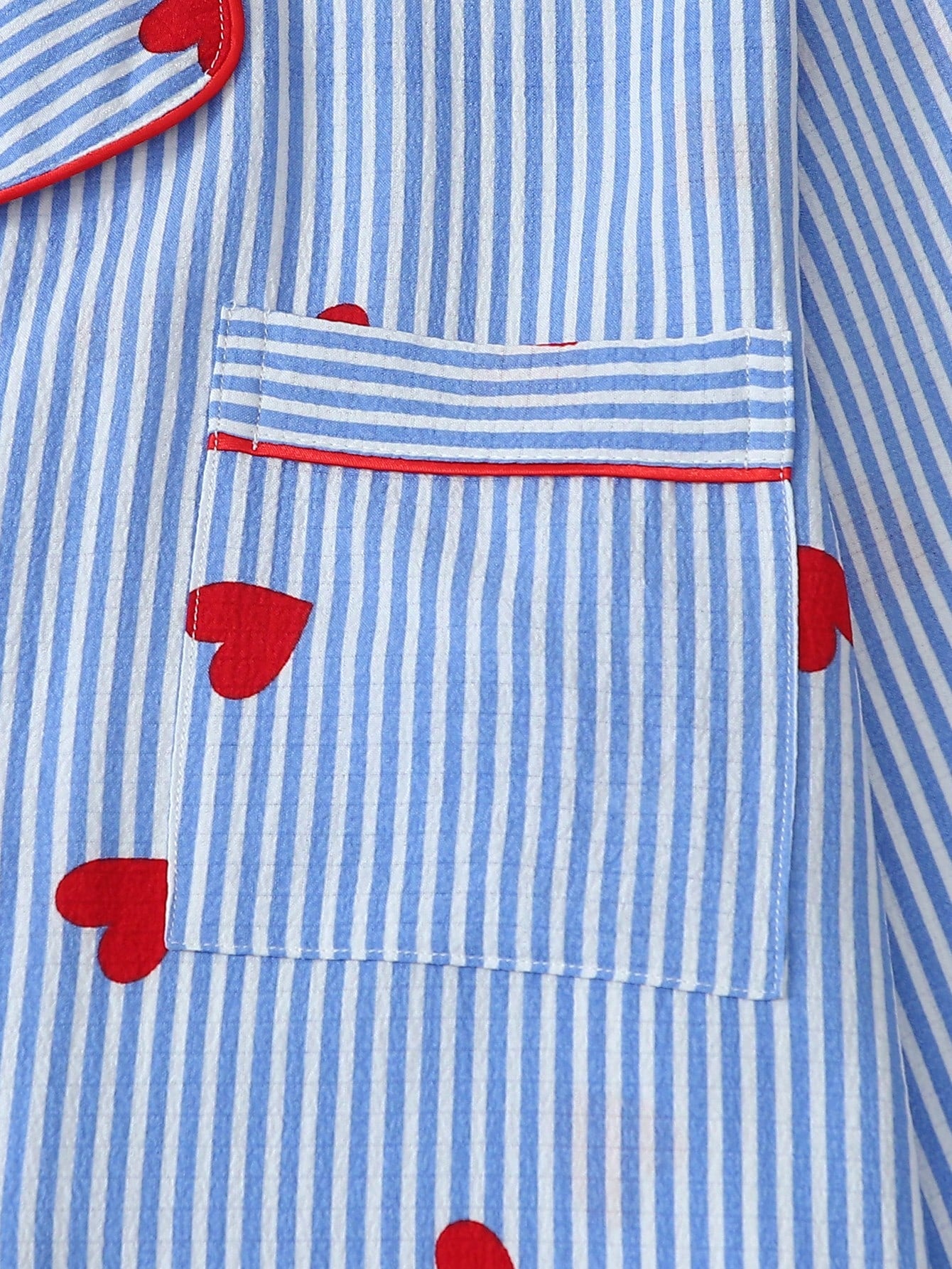 Blue Heartstripe Classic Pajama Set