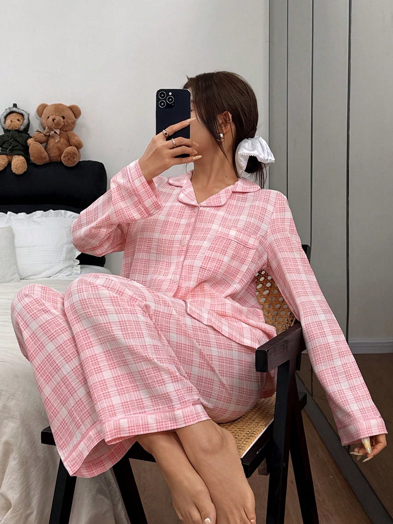 Blush Check Cozy Nightwear Set 💗✨