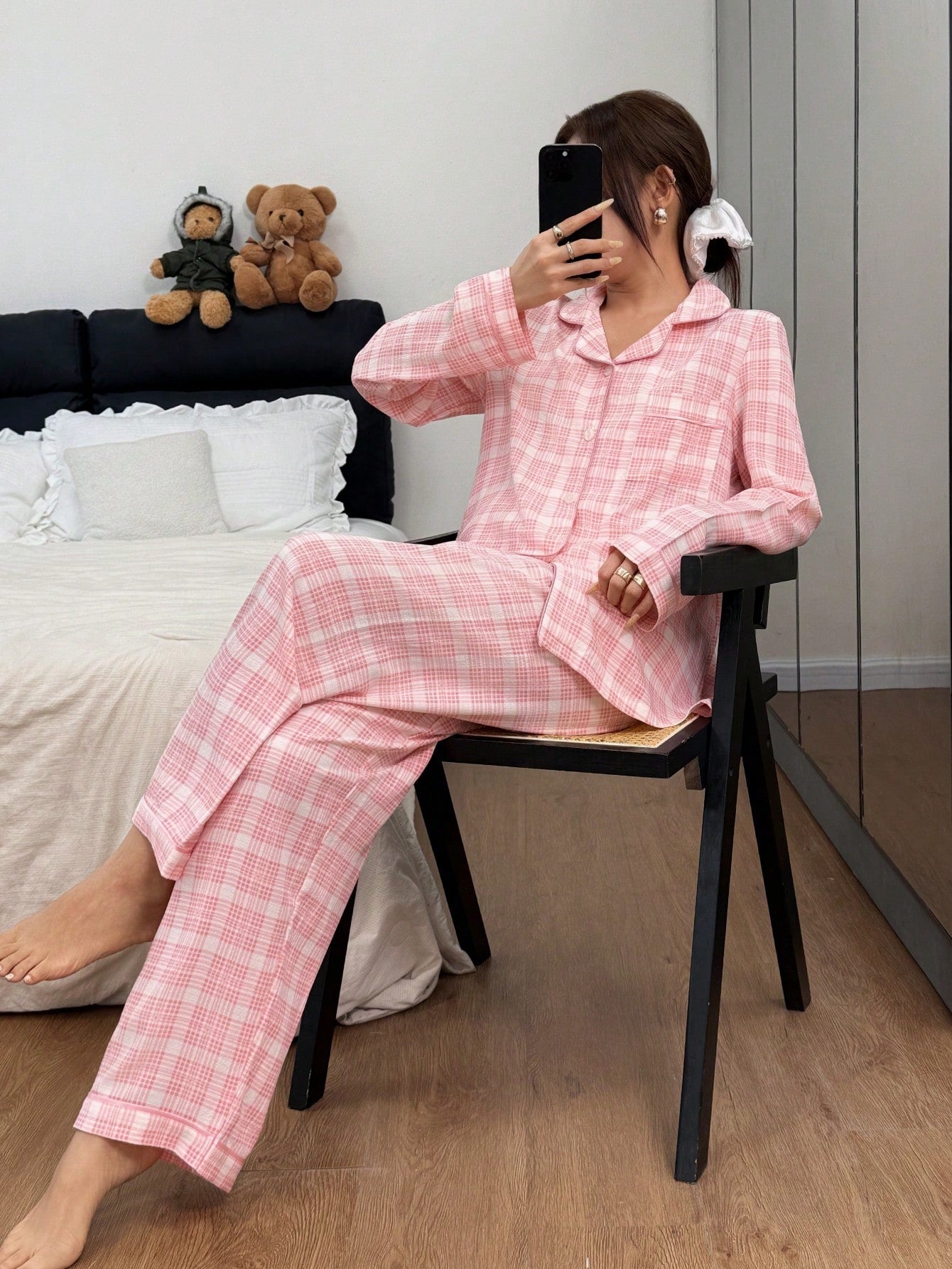 Blush Check Cozy Nightwear Set 💗✨