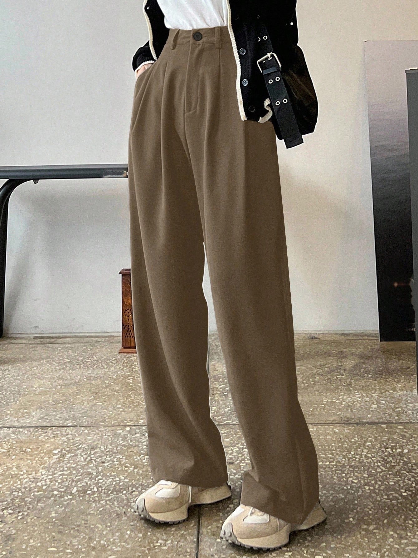 Mocha Mood Wide-Leg Trousers