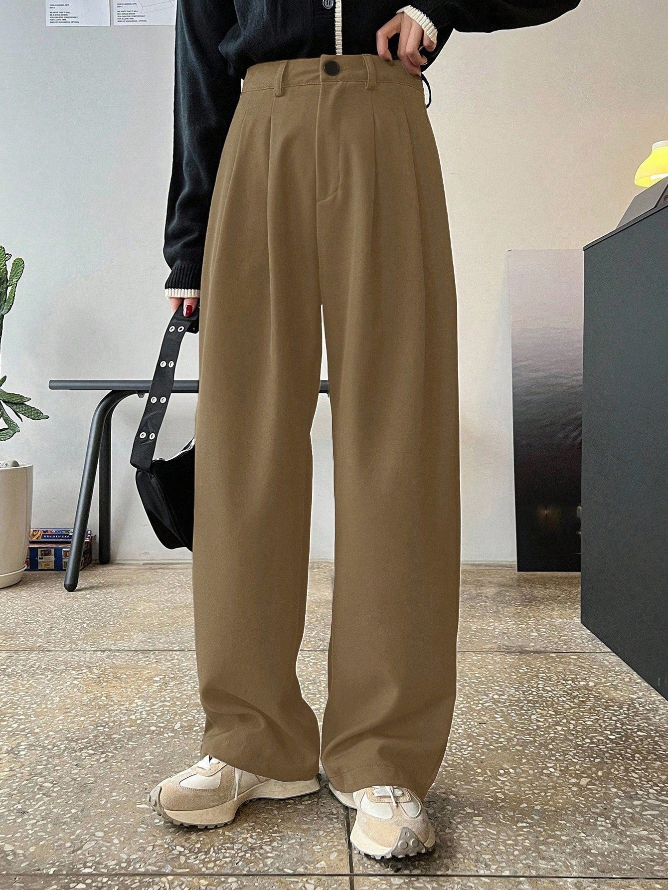 Latte Core Wide-Leg Trousers