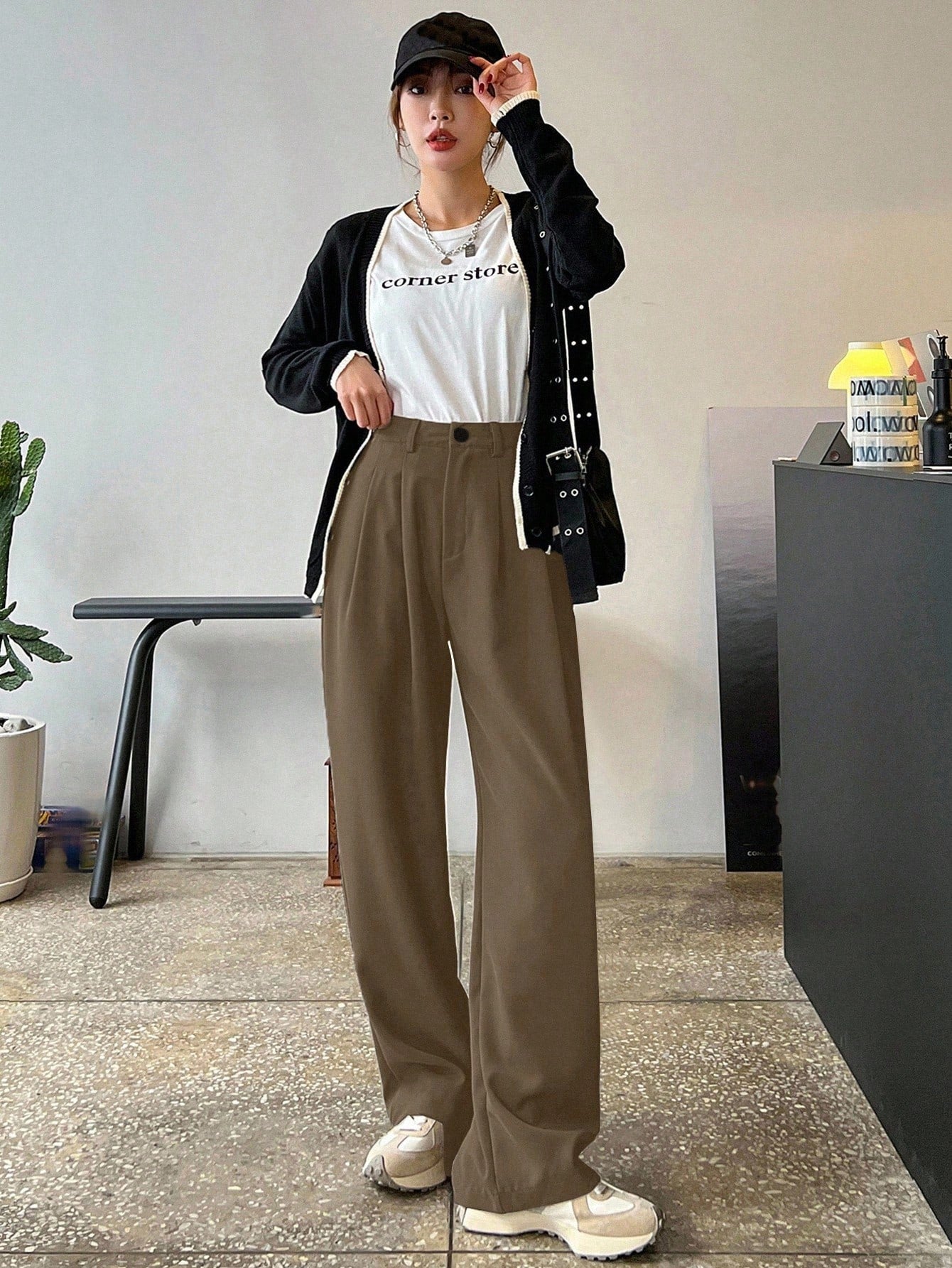 Mocha Mood Wide-Leg Trousers
