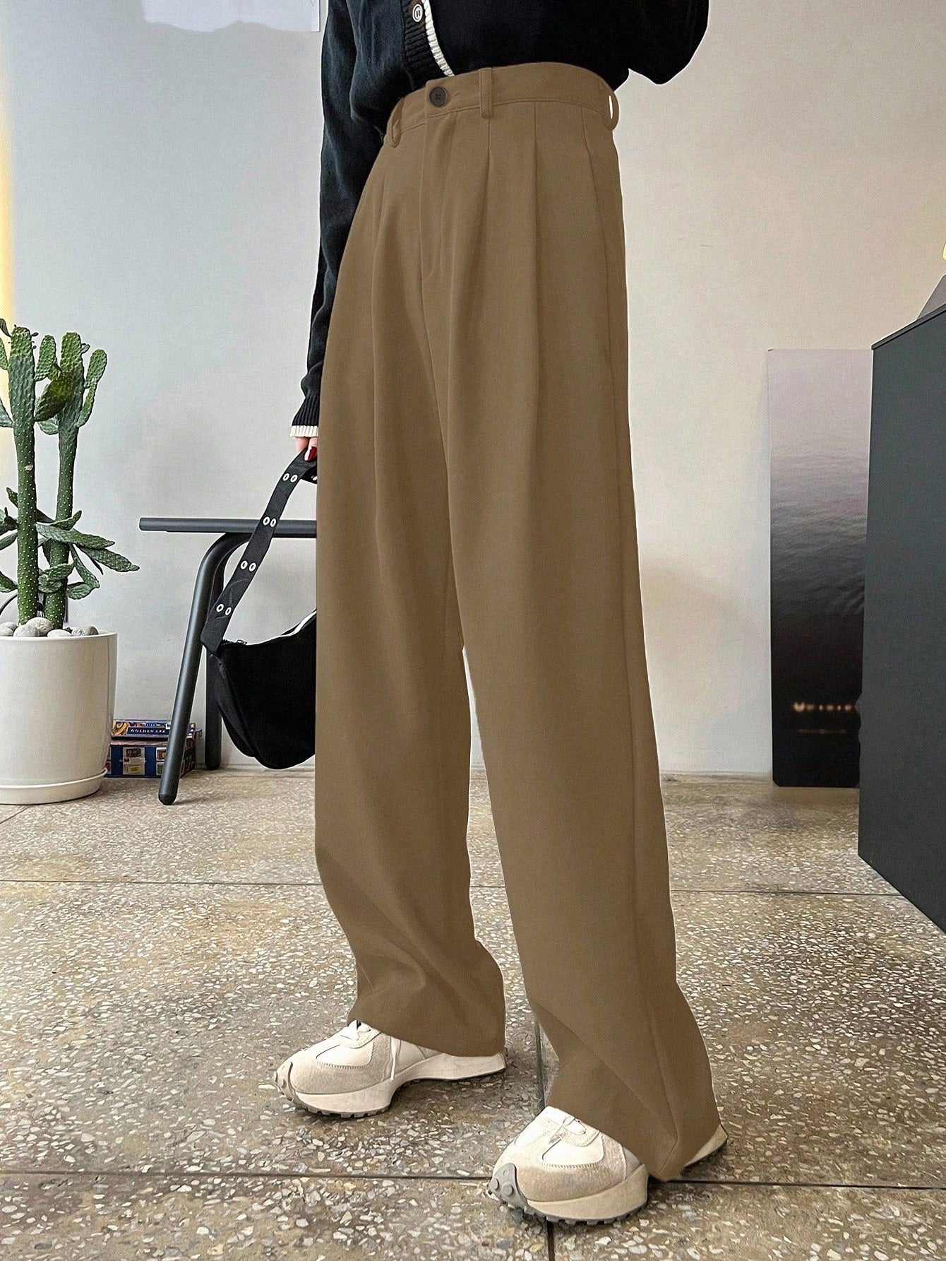 Latte Core Wide-Leg Trousers