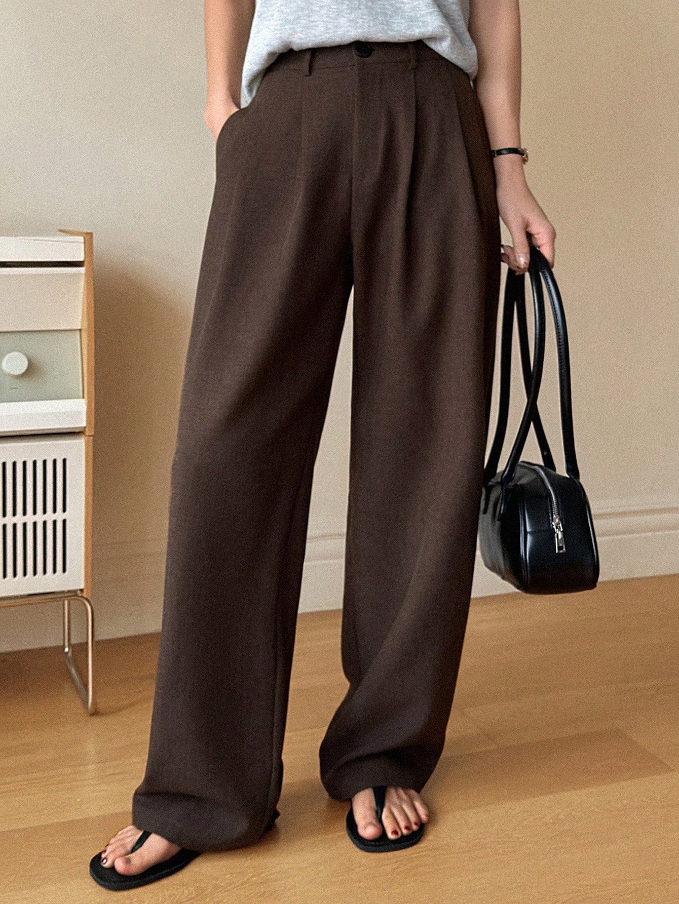 Cocoa Chill Wide-Leg Trousers