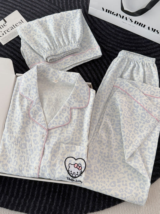 Snow Leopard Kitty 3-Piece Pajama Set