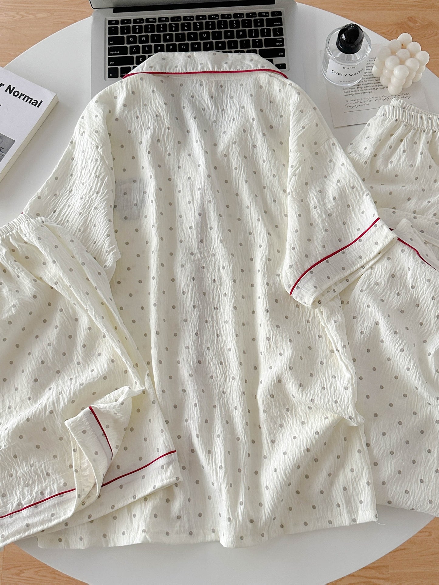 Kitty Dots 3-Piece Cotton Pajama Set 🐱✨