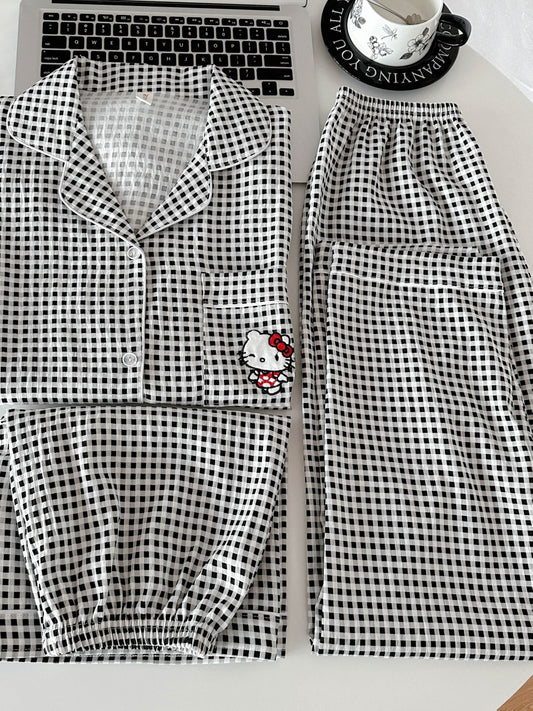 Midnight Check Kitty 3-Piece Pajama Set