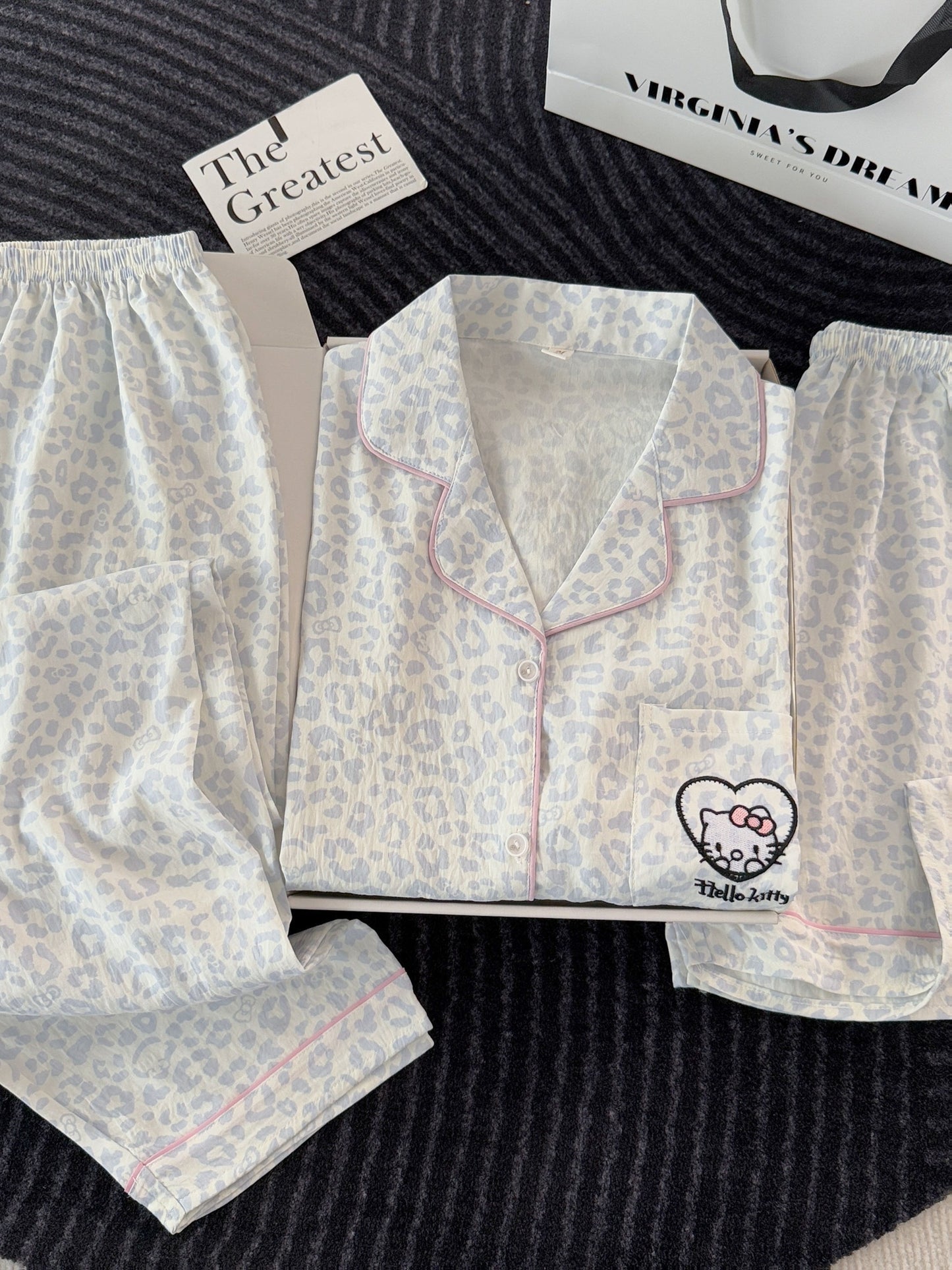 Snow Leopard Kitty 3-Piece Pajama Set