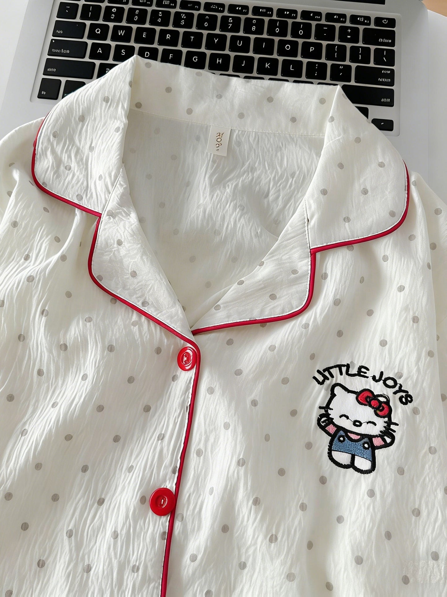 Kitty Dots 3-Piece Cotton Pajama Set 🐱✨